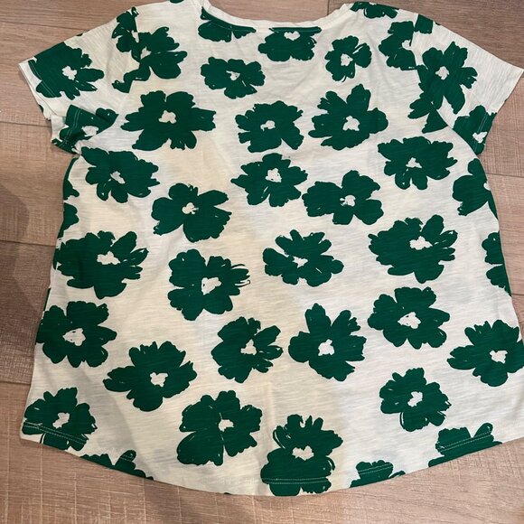 SONOMA GREEN FLORAL EVERY DAY T SHIRT NEW XL WOMENS - Picture 1 of 7